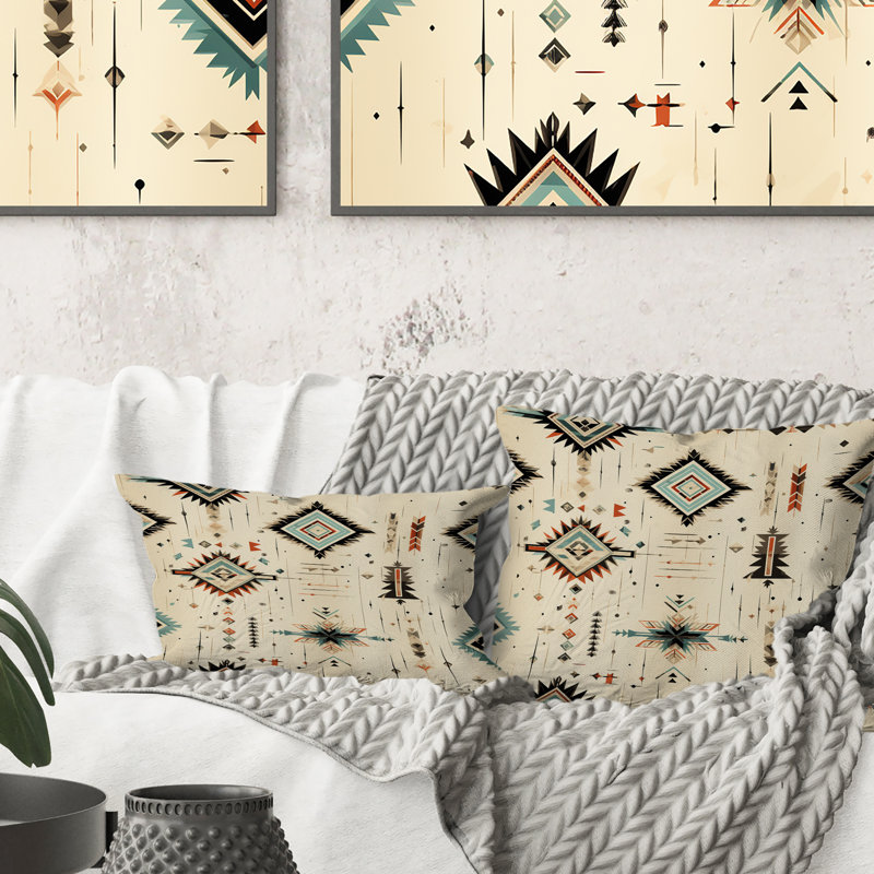 Geometric Throw Pillow, 16" H x 16" W