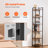 Metal Bookshelf Rustic Bookshelf 6-Tier for Living room Bedroom & Office