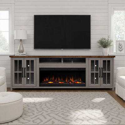 Console de meuble télé avec foyer de 97 po Avalon pour téléviseur de 100 po ou moins, assemblage minimal requis
