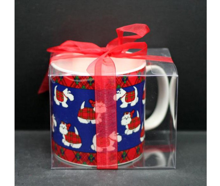 Grande tasse chiot et tartan