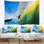 Photographie surfer battant green waves tapisserie-28485705