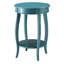Élégante table ronde sarcelle avec tablette - convient à différents espaces La fabrication en bois de qualité pour les articles de décoration ajoute de la classe à n'importe quelle pièce-1710642090-1710642089