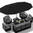 7-Person Aluminum Outdoor Patio Sofa, 4 Chairs & Coffee Table Set with Black Umbrella & Gray Cushions-1170670544-1170670546