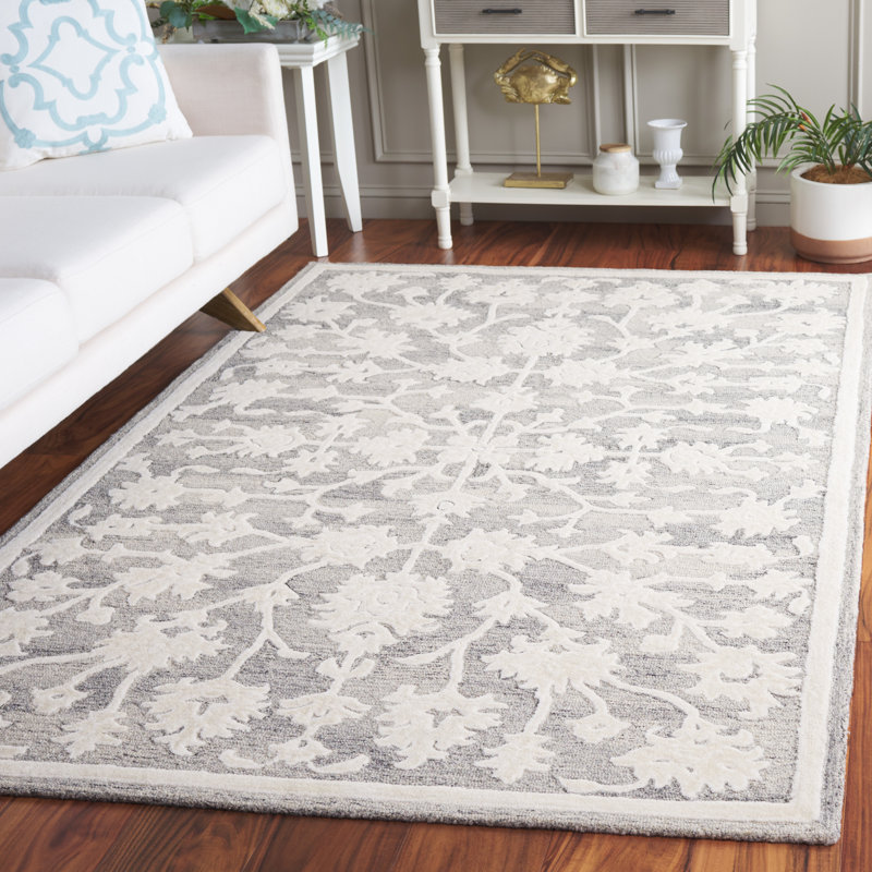 Redento Ebony Hand Tufted Wool Pile Oriental Rug, Rectangle 5' x 8'