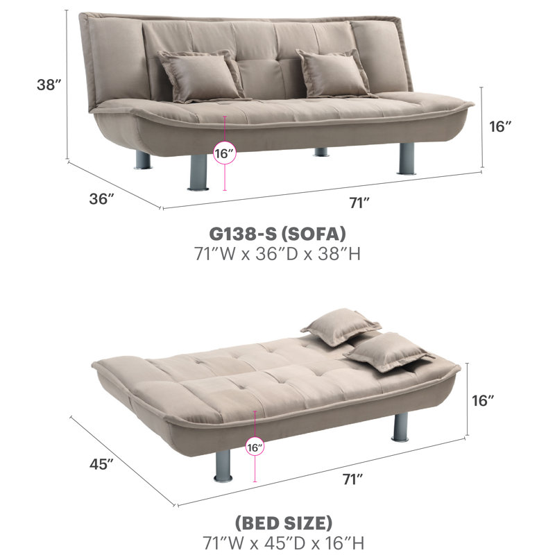 Lionel Sofa Bed, Mocha  Faux Leather