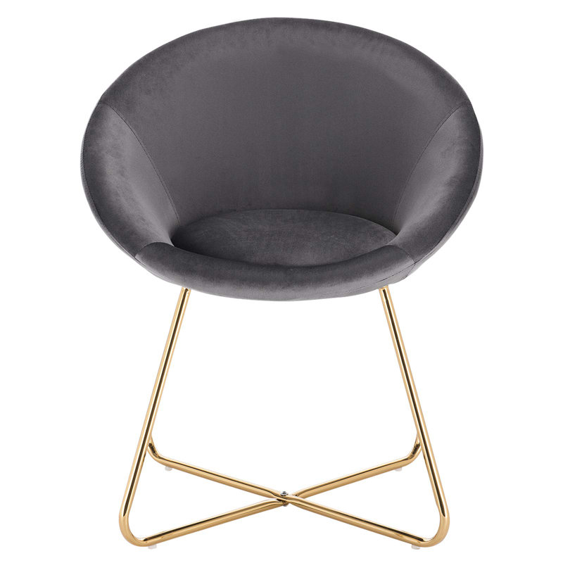 Azzouz 76cm H Metal Side Chair, Grey/Brown/Blue