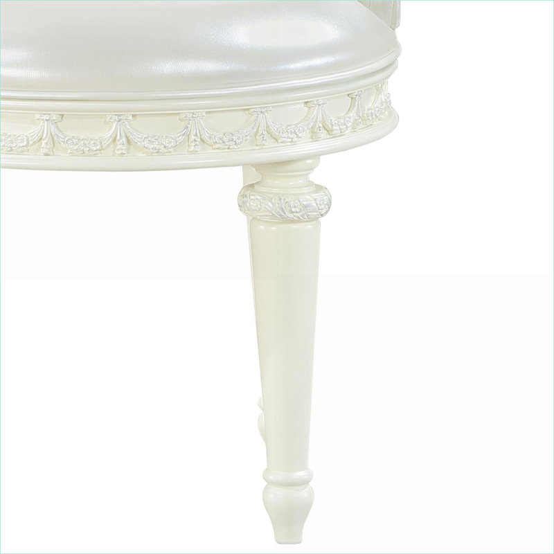 Fauteuil d'appoint pivotant capitonné ivoire, siège de meuble-lavabo rembourré pour adultes, fauteuil polyvalent pour le salon de la chambre à coucher