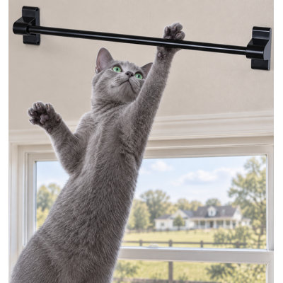 Black 1 Pack adjustable magnetic curtain rod spans 14" to 28" and installs easily without drilling for multi-use placement on metal doors, windows, and appliances.