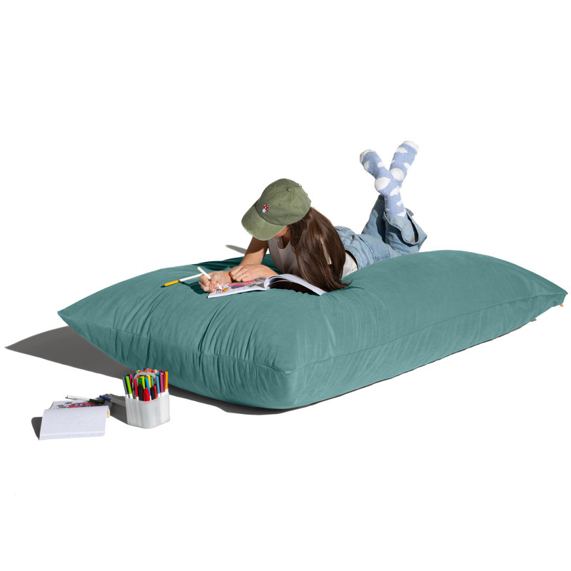 Méridienne avec coussin Wood, Velours bleu