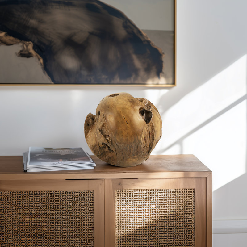 Ishmaiah 14" Teak Root Sphere Accent Decor