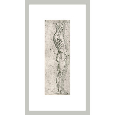 Anatomical Study (b/w photo) by Leonardo da Vinci -Framed Giclee Print