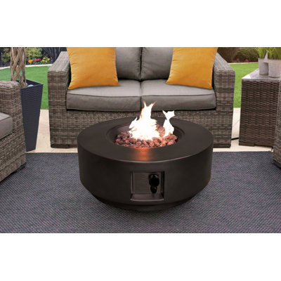 Aleidy Round Polyresin Propane Smokeless Fire Pit