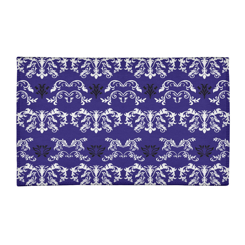 Damask Indoor Rug, Rectangle 4' x 6'