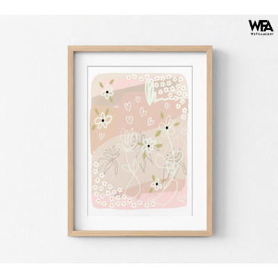 «Pastel Tones», impression florale, affiche de fleurs abstraites encadrées, impression d'art mural nature, art mural plantes, décor rose doux, art mural encadré