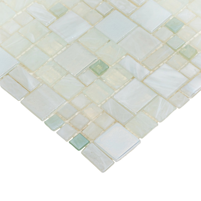 Majeste Grid Glossy Tile, White