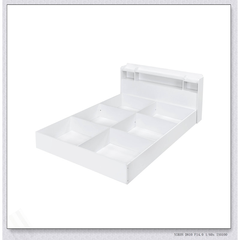 Grand lit perse blanc avec rangement Perse