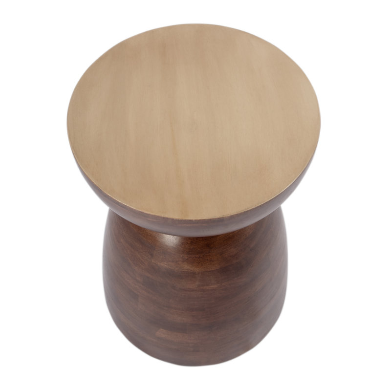 Giliana 13 in. W Round Solid Wood Side Table