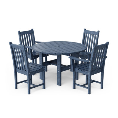 Ensemble de table ronde 46 po avec chaises d'appoint Classic 5 pièces