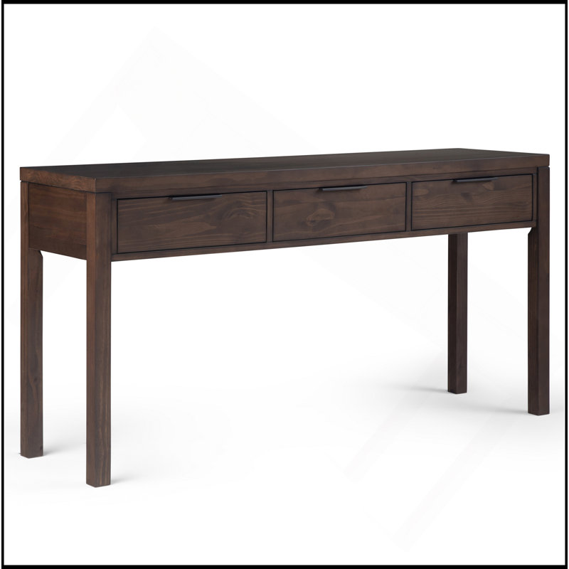 Console Hollander en bois massif de couleur brun noyer chaud