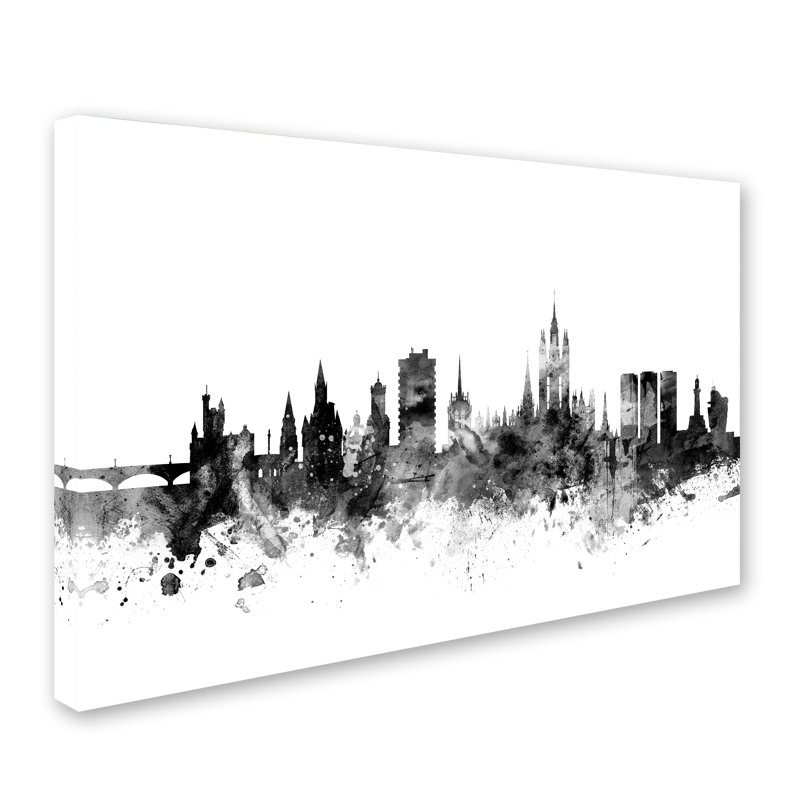 Impression sur toile, "Aberdeen Scotland Skyline" par Michael Tompsett, H 22 po x l 32 po x P 2 po