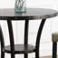 Table de bar ronde de 91 cm (36 po) avec 3 tabourets en tissu bleu, pieds en métal, rangement supplémentaire, table à manger ronde, chaises.