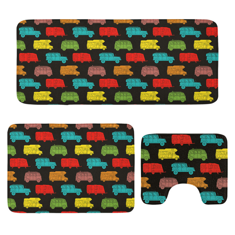  Multicolore ensemble de tapis en forme de U et de tapis rectangulaire Camper