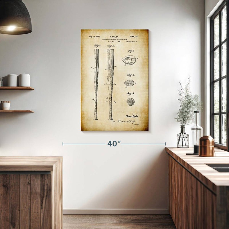 Streamlined Baseball Bat Ladarrin, 39" H x 26" W