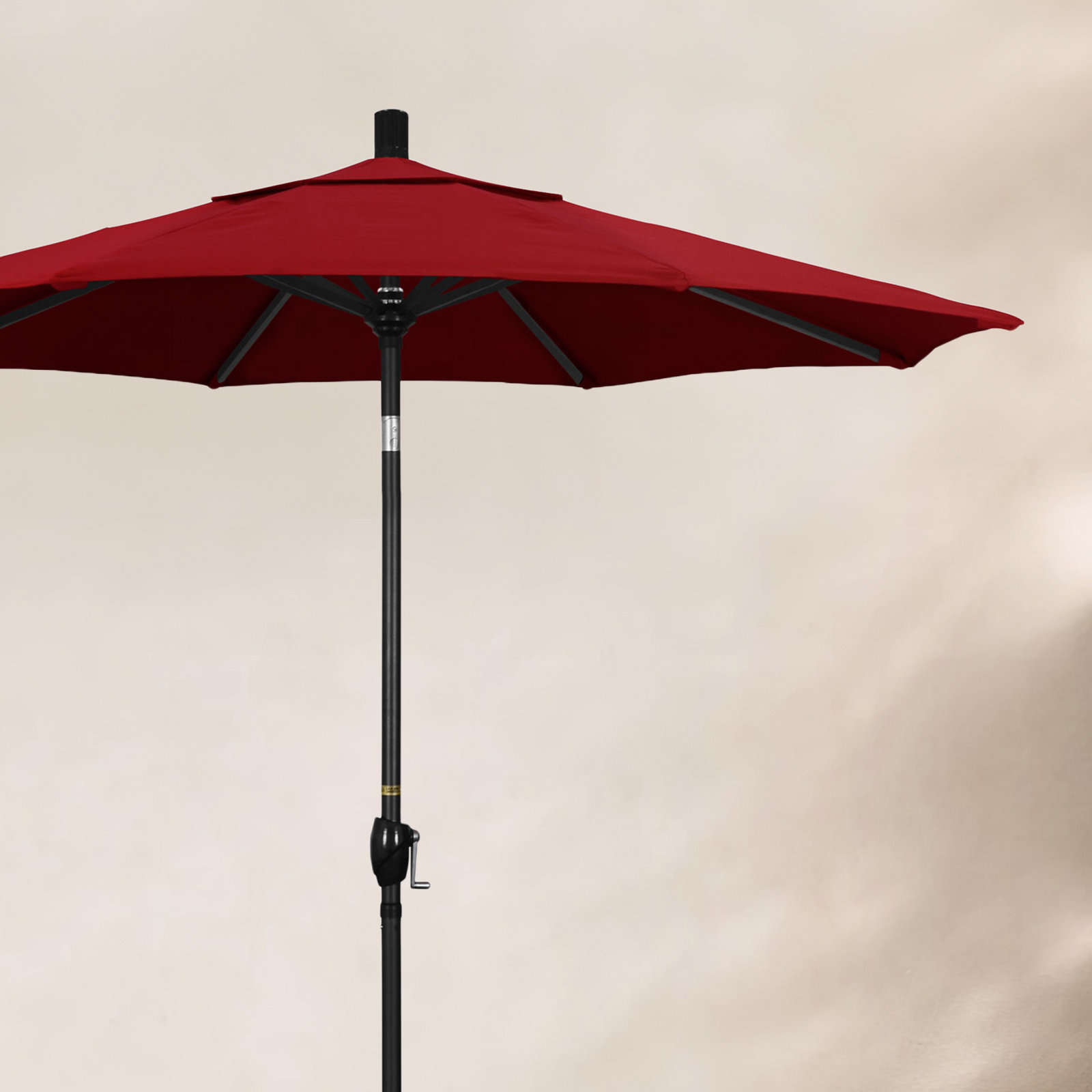 90'' Outdoor Umbrella, Olefin, Black, Red- Olefin
