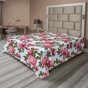 Rose, vert et bleu doux / motif floral