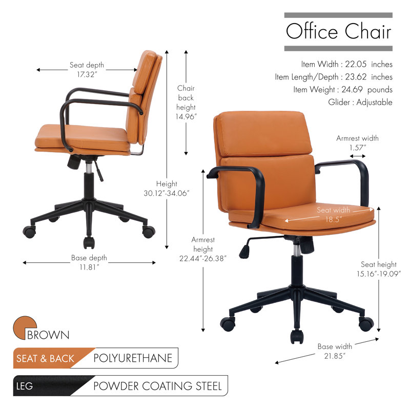 Shreya Task Chair, Brown