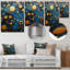 Bleu et jaune, formes abstraites, Freedom S Dream - formes abstraites, art mural en métal-101154768