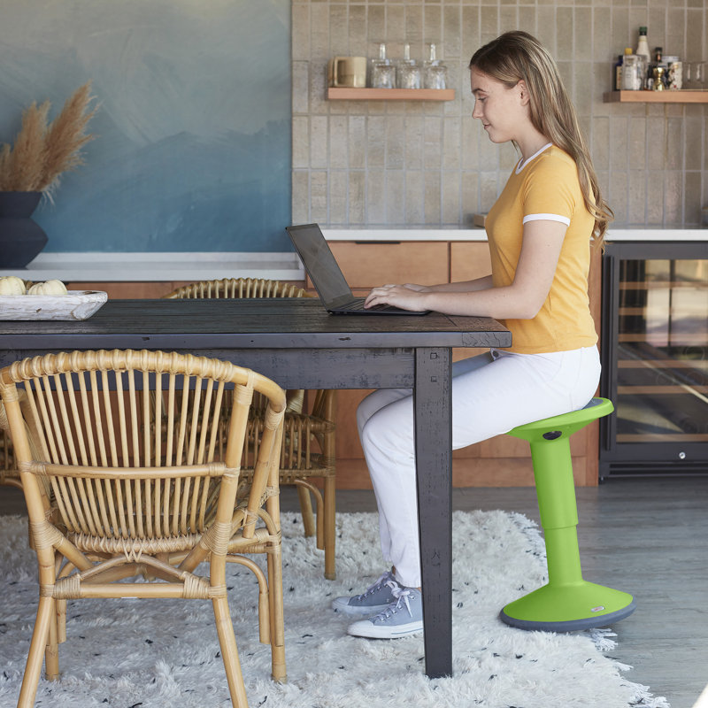 Tabouret ECR4Kids SitWell, hauteur réglable, siège actif, Vert gazon