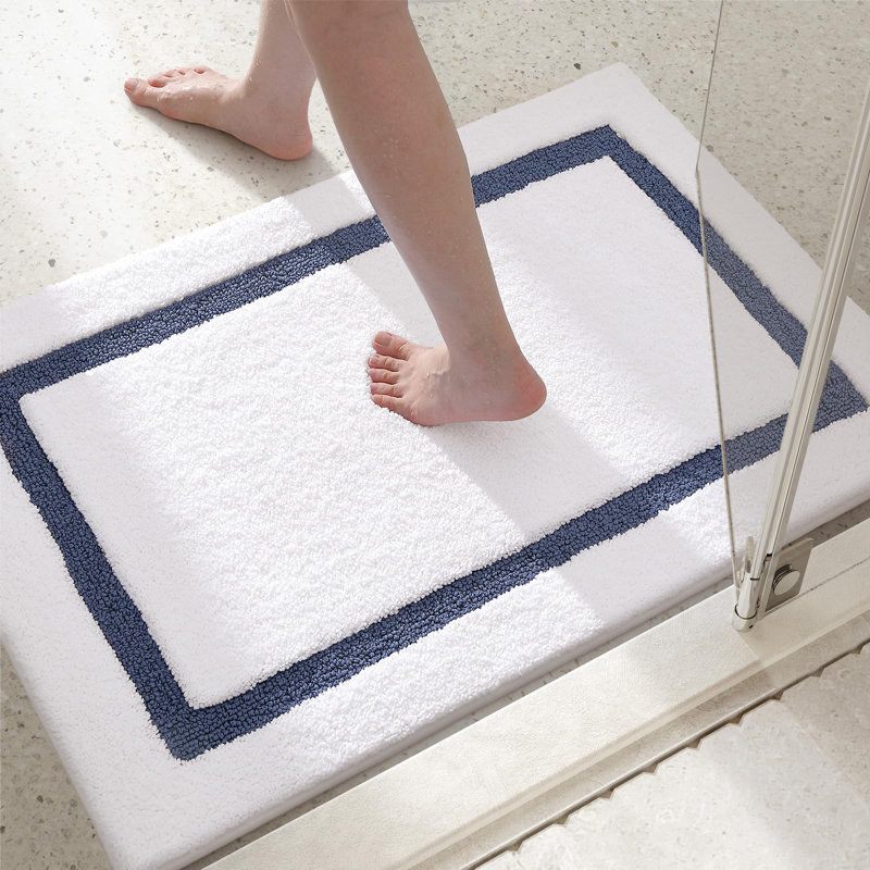 Tapis de bain avec envers antidérapant, 24" L x 16" W, Blue