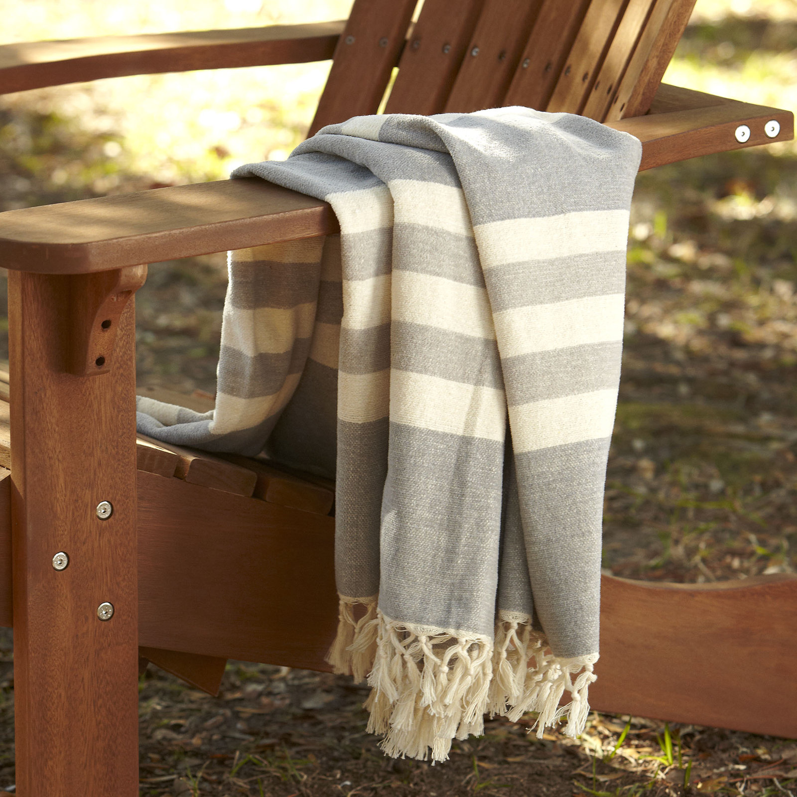 Balsam Cotton Hand Woven Throw Blanket, Gray