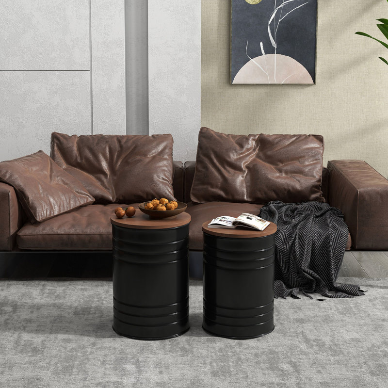 2 repose-pieds gigognes avec couvercle - décor fonctionnel. Tops extra amovibles. Structure en métal robuste, capacité de poids de 264 lb. 14,5 po x 19 po H et 12,5 po 17,75 po H. Aucun couvercle d'assemblage. Ornement inspiré.