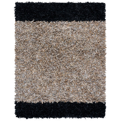 Cuir à poil long 602% tissé à la main 90%; Tapis 10% coton