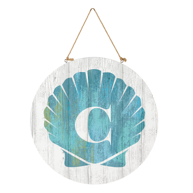 Monogramme de coquille décorative de porte côtière 18 po C