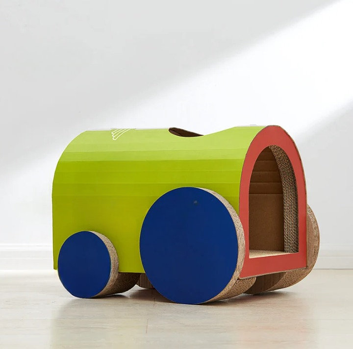 Elyria Wood Pet Bed, Green/Blue