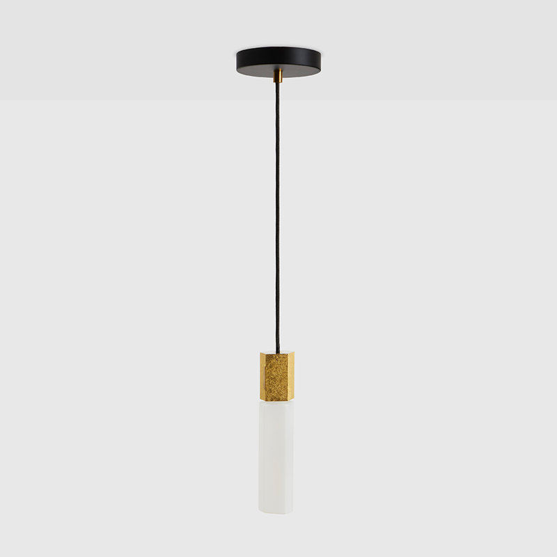 HexaLuxe Mini Brass & Frosted Glass LED Pendant Light