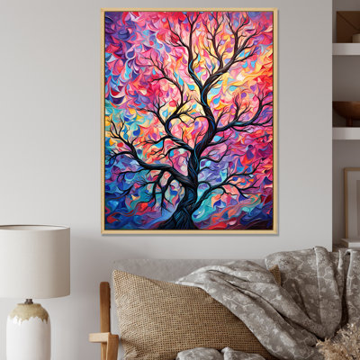 «Pink Tree Essence I» - art mural arbre