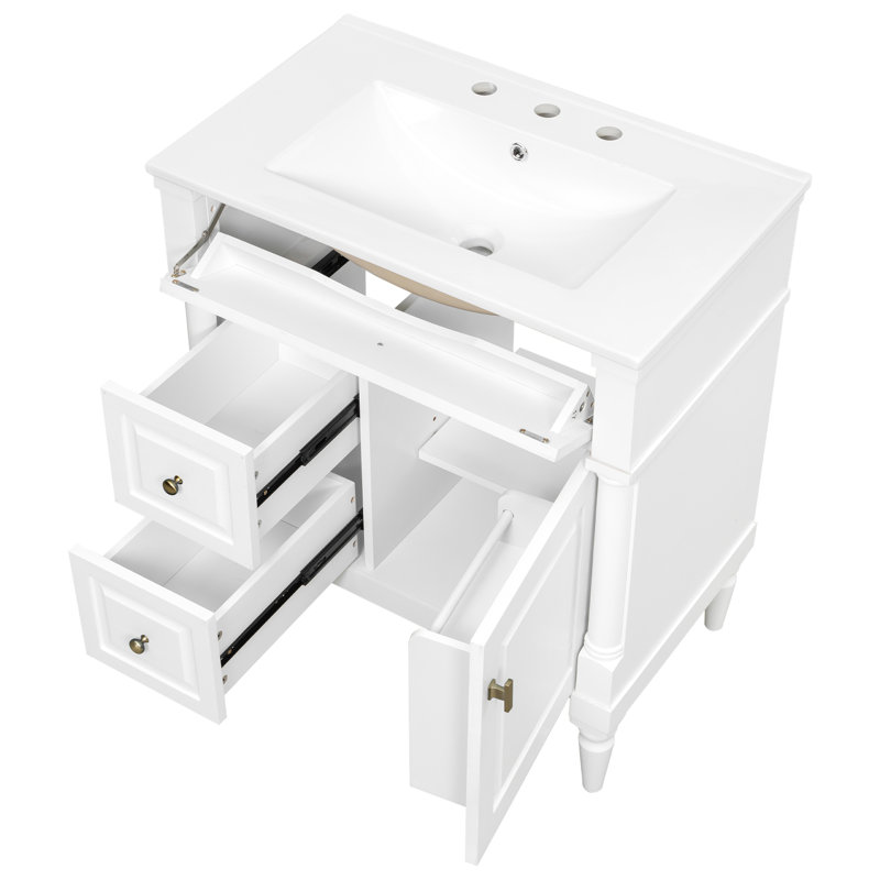 Meuble-lavabo 30 po avec lavabo, White
