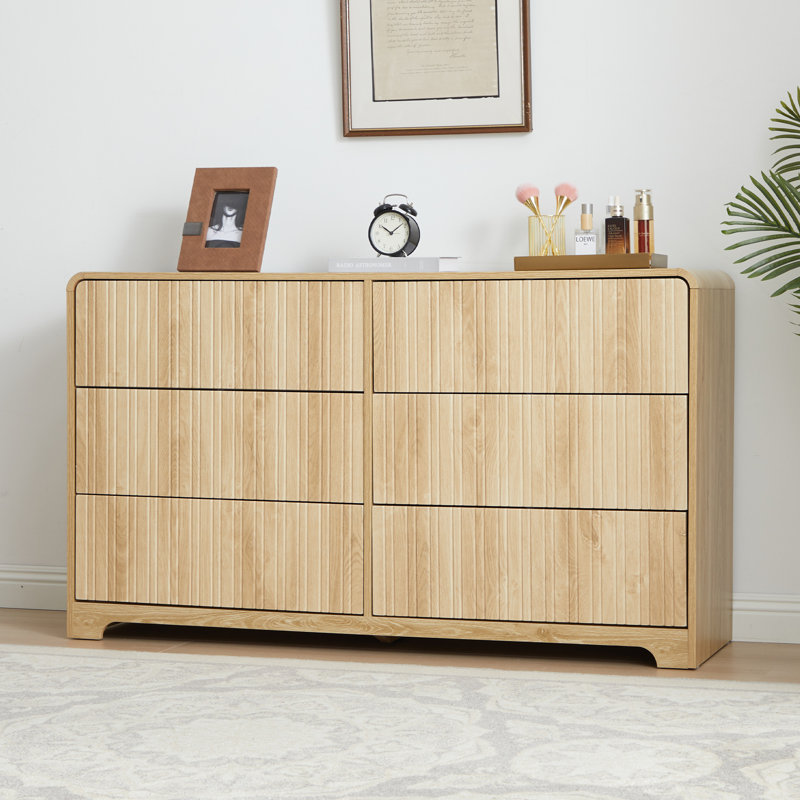 Servidia 6-Drawer Double Dresser (53.2" W), Yellow