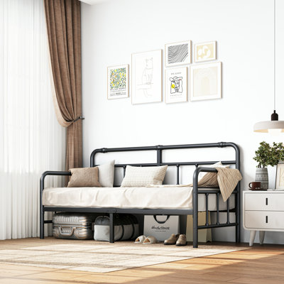 Metal Frame Daybed, Sofa Bed Platfrom, Black