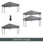 Étagère de coin en plastique / acier empilable, tablette de rangement pour salle de bain, meuble-lavabo, comptoir, lavabo, armoire, porte-maquillage, accessoires de douche, collection Ligne - paquet de 2 - noir / gris fumée-703419069