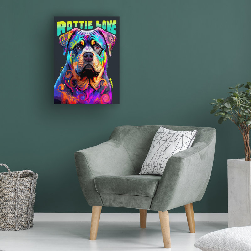 Art sur toile, Bachelor Dean Russo Rottie, H 47 po x l 35 po