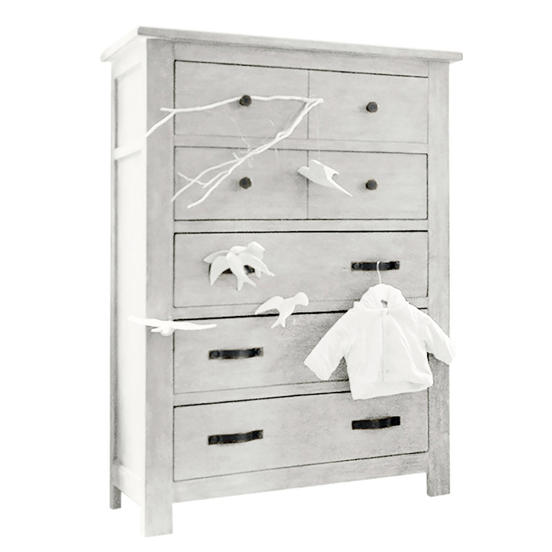 Milk Street Hudson 5 Drawer Chest (Fossil), Cloud