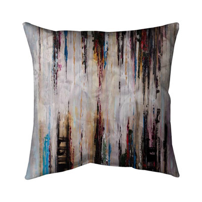 Abstract runny paint - 18"x18" Outdoors Throw pillow - Spun poly - Print on demand