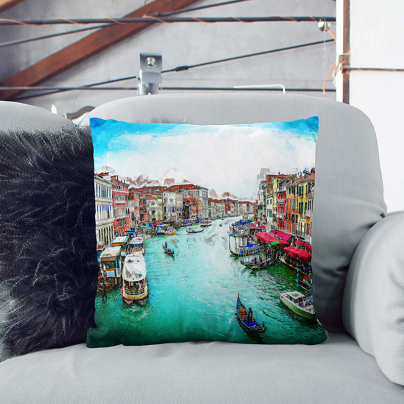 Square Throw Cushion, 40cm H x 40cm W x 15cm D