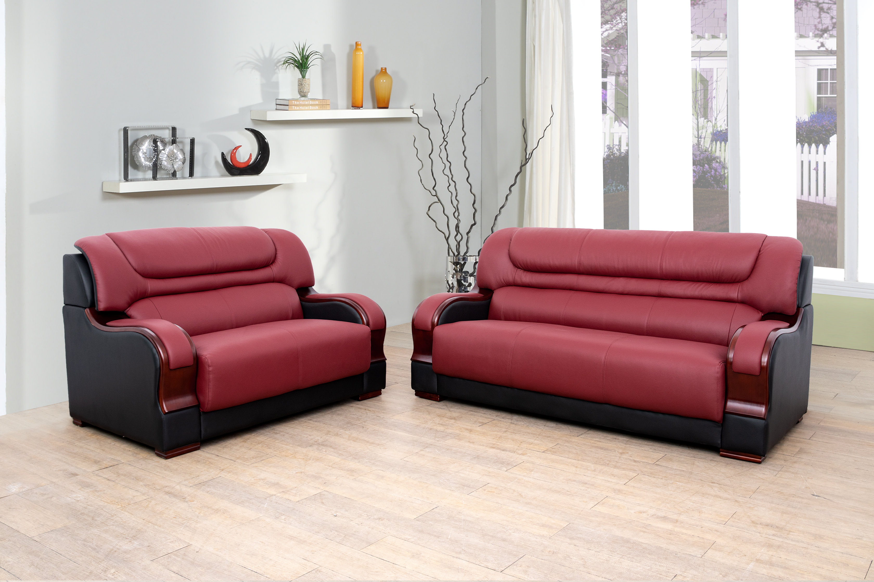 Red Barrel Studio® Murphree 2 Piece Genuine Leather Living Room Set ...