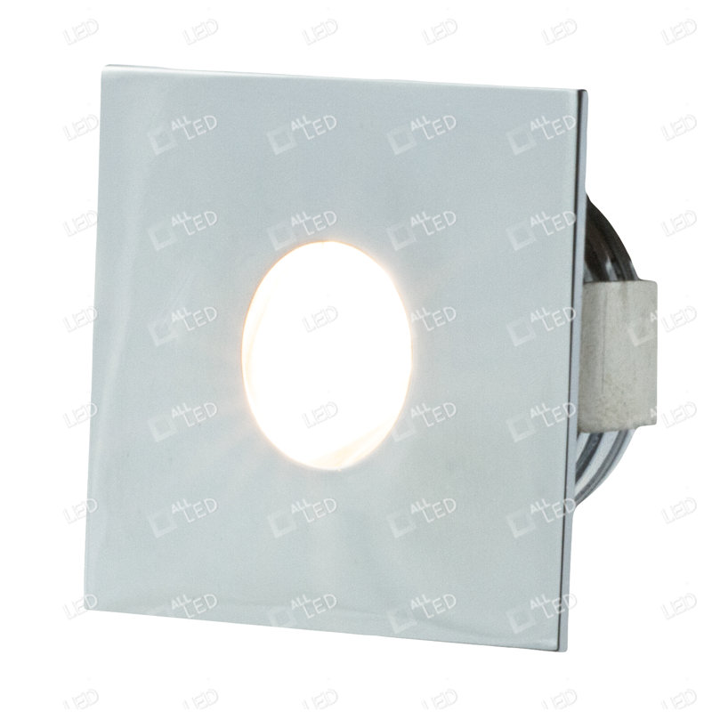 Carla 4cm Square Recessed Trim, 3000K, Aluminium